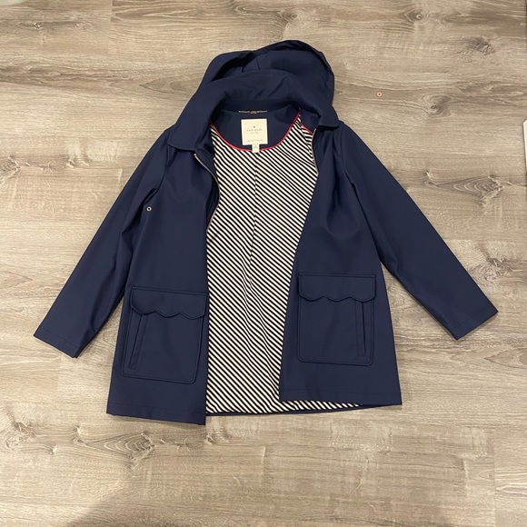 Kate Spade Navy Scalloped Rain Coat